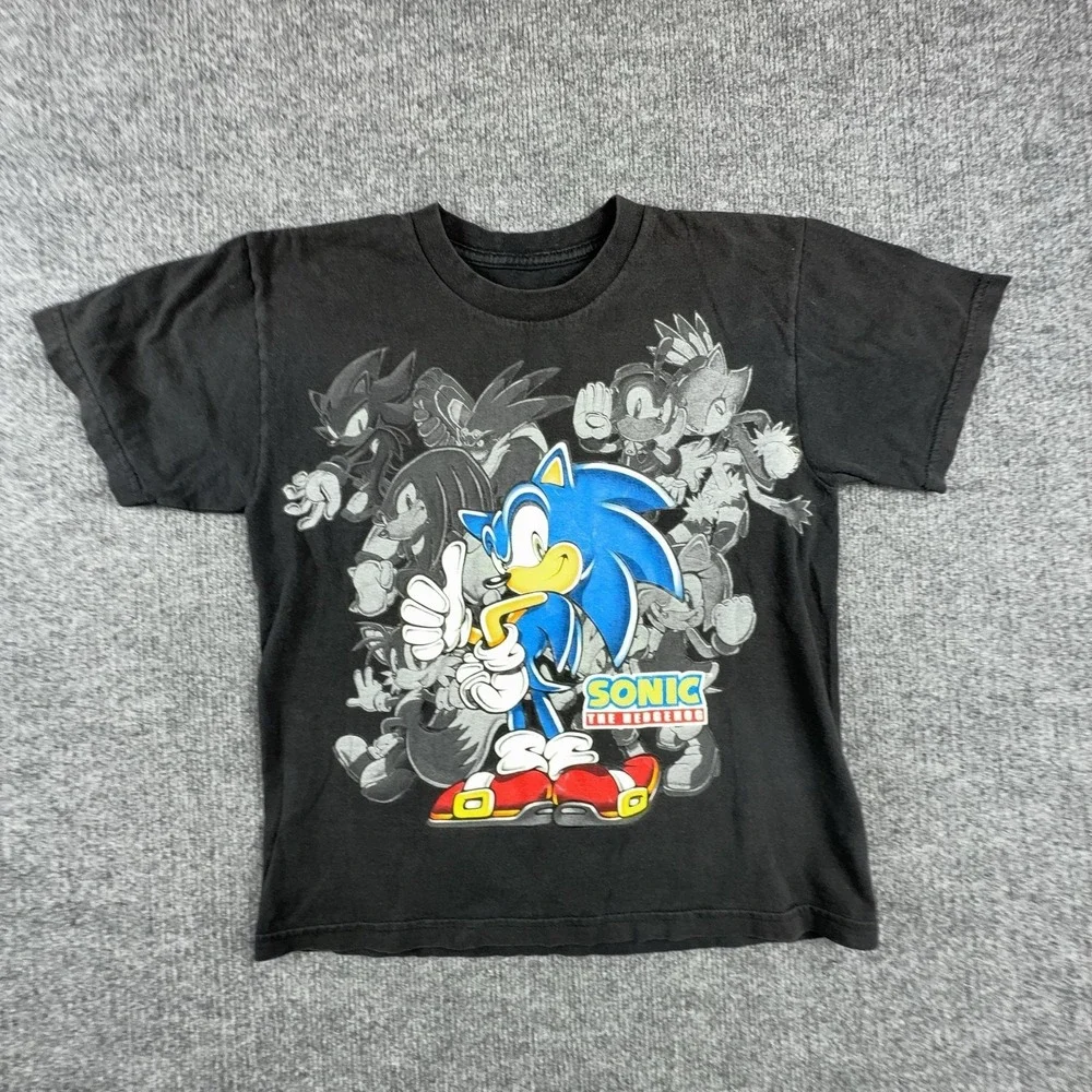 Sonic The Hedgehog Shirt Kids Large 10/12 Black Character Graphic Tee Game Video